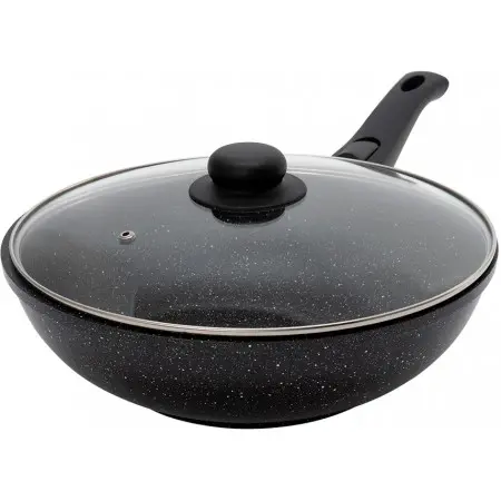 Сковорода ВОК (WOK) Starwind Chef Induction SW-CHI4028W круглая 28см покрытие: Pfluon ручка съемная (с крышкой) черный