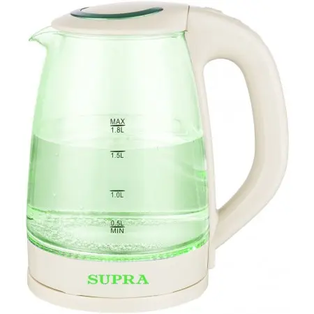 Чайник электрический Supra KES-1810G 1.8л. 1850Вт бежевый корпус: стекло/пластик
