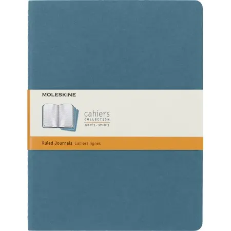 Блокнот Moleskine CAHIER JOURNAL CH021B44 XLarge 190х250мм обложка картон 120стр. линейка голубой (3шт)