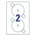 Этикетки Avery Zweckform CD/DV C9660-25 A4/196г/м2/25л./белый супер глянец самоклей. для лазерной печати