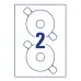 Этикетки Avery Zweckform CD/DVD L6015-25 A4/196г/м2/50л./белый самоклей. для лазерной печати