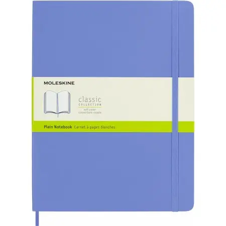 Блокнот Moleskine CLASSIC SOFT QP623B42 XLarge 190х250мм 192стр. нелинованный мягкая обложка голубая гортензия