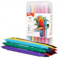 Фломастеры Deli EC151-12 Color Emotion 12цв. пластиковая коробка (12шт.)