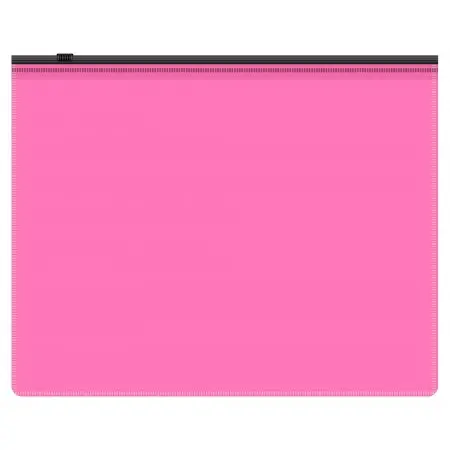 Папка на молнии ZIP Бюрократ Double Neon DNEBPM5APINKBL A5 полипропилен 0.15мм розовый цвет молнии черный