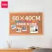 Доска пробковая Deli 8762 пробка желтый 40x60см деревянная рама
