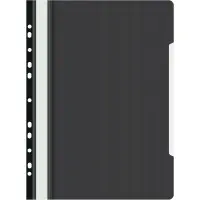 Папка-скоросшиватель Бюрократ PS-P20BLCK A4 прозрач.верх.лист боков.перф. пластик черный 0.12/0.16