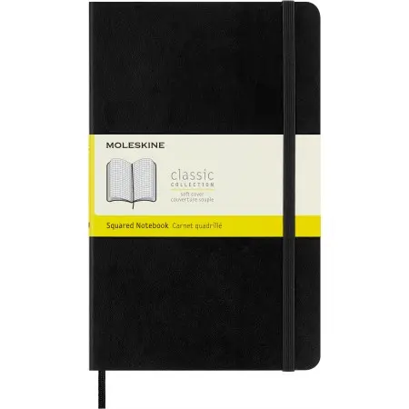 Блокнот Moleskine CLASSIC SOFT QP617 Large 130х210мм 192стр. клетка мягкая обложка черный
