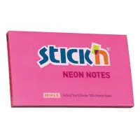 Блок самоклеящийся бумажный Stick`n 21169 76x127мм 100лист. 70г/м2 неон малиновый