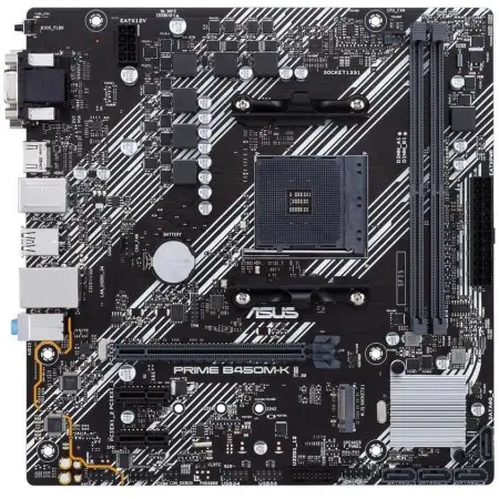 Материнская плата Asus PRIME B450M-K II Soc-AM4 AMD B450 2xDDR4 mATX AC`97 8ch(7.1) GbLAN RAID+VGA+DVI+HDMI
