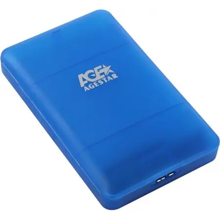 Внешний корпус для HDD/SSD AgeStar 3UBCP3 SATA USB3.0 пластик синий 2.5"