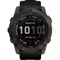 Смарт-часы Garmin Fenix 7X 1.4" корп.серый рем.черный (010-02541-11)