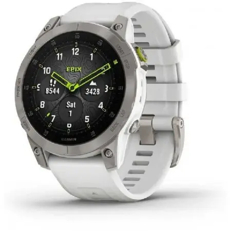 Смарт-часы Garmin Epix Gen 2 Sapphire 33.02мм 1.3" AMOLED корп.титан рем.белый (010-02582-21)