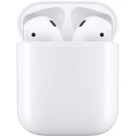 Гарнитура вкладыши Apple AirPods 2 A2032/A2031/A1602 белый беспроводные bluetooth в ушной раковине (MV7N2HN/A)