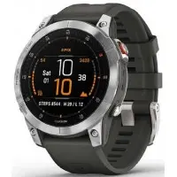 Смарт-часы Garmin Epix Gen 2 33.02мм 1.3" AMOLED корп.черный/стальной рем.серый (010-02582-01)