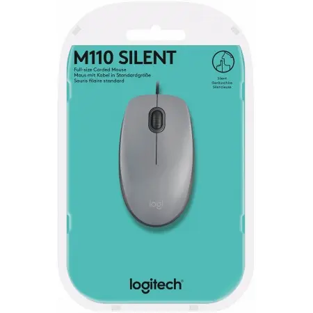 Мышь Logitech M110 Silent серый/темно-серый оптическая 1000dpi silent USB 2but (910-006760)