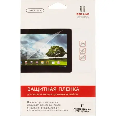 Защитная пленка для экрана глянцевая Redline универсальная 8" 178x102мм 1шт. (УТ000006259)
