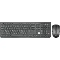 Клавиатура + мышь Defender Columbia C-775 клав:черный мышь:черный USB беспроводная slim Multimedia (45775)