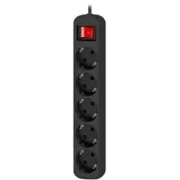 Сетевой удлинитель Defender G518 1.8м (5 розеток) черный (коробка)