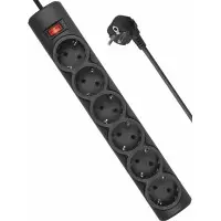 Сетевой фильтр Defender DFS 151 1.8м (6 розеток) черный (коробка)