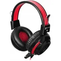 Наушники с микрофоном Оклик HS-G300 ARMAGEDDON черный/красный 2.2м мониторные оголовье (337457)