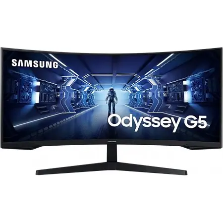 Монитор Samsung 34" Odyssey G5 C34G55TWWI черный VA LED 1ms 21:9 HDMI матовая 250cd 178гр/178гр 3440x1440 165Hz DP UW 5.6кг