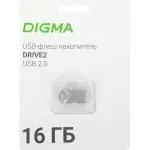 Флеш Диск Digma 16Gb DRIVE2 DGFUM016A20SR USB2.0 серебристый