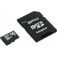 Флеш карта microSDHC 16GB Silicon Power SP016GBSTH010V10SP + adapter