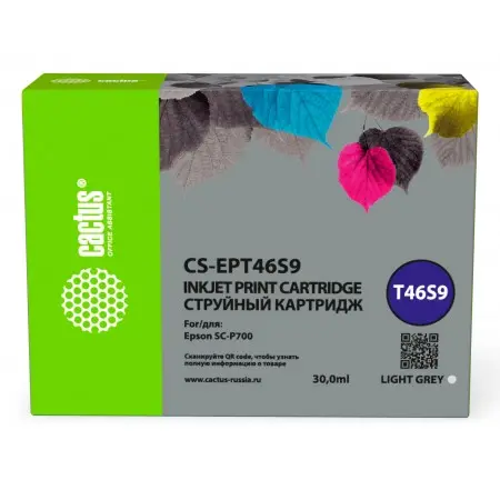 Картридж струйный Cactus CS-EPT46S9 T46S9 св.сер.пигм. (30мл) для Epson SureColor SC-P700