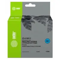 Картридж струйный Cactus CS-C4911 №82 голубой (72мл) для HP DJ 500/800C