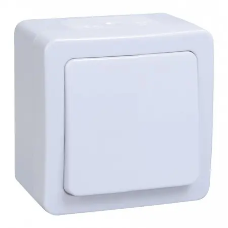 Выключатель IEK Гермес Plus откр. 1кл. IP54 белый (упак.:1шт) (EVMP10-K01-10-54-EC)