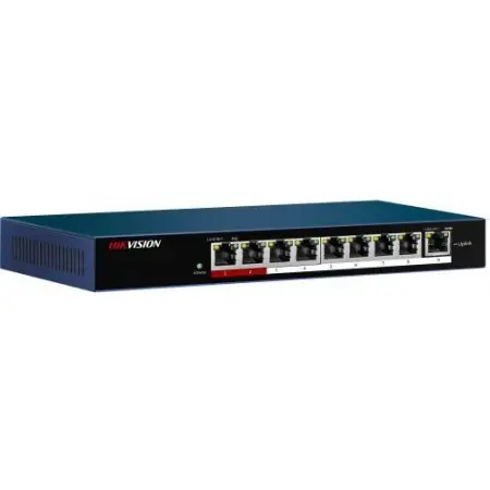 Коммутатор Hikvision DS-3E0109P-E/M(B) 9x100Мбит/с 8PoE+ 58W неуправляемый