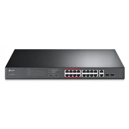 Коммутатор TP-Link TL-SL1218MP (L2) 16x100Мбит/с 2x1Гбит/с 2xКомбо(1000BASE-T/SFP) 16PoE+ 192W неуправляемый