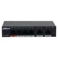 Коммутатор Dahua DH-PFS3006-4GT-60 (L2) 4x100Мбит/с 3PoE+ 1PoE++ 60W неуправляемый