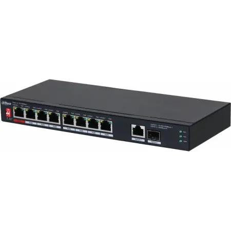 Коммутатор Dahua DH-PFS3110-8ET1GT1GF-96 (L2) 8x100Мбит/с 1x1Гбит/с 8PoE 96W неуправляемый