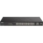 Коммутатор D-Link DGS-1100-26MPV2/A3A (L2) 24x1Гбит/с 2xКомбо(1000BASE-T/SFP) 24PoE 370W управляемый