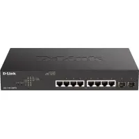Коммутатор D-Link DGS-1100-10MPV2/A3A (L2) 8x1Гбит/с 2xКомбо(1000BASE-T/SFP) 2SFP 8PoE 130W управляемый
