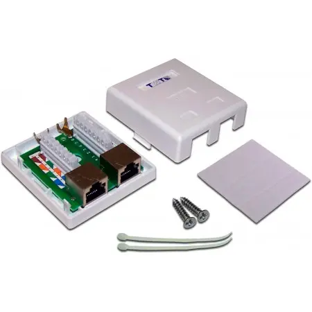 Розетка Lanmaster TWT-SM2-4545/S6-WH настен.RJ45 2 кат.6 STP бел. (упак.:1шт)