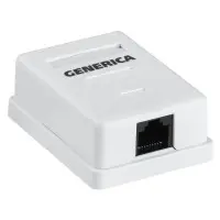 Розетка ITK Generica CS2-1C5EU-12-G настенная 49.2x65.5x25.2мм RJ45 пластик белый