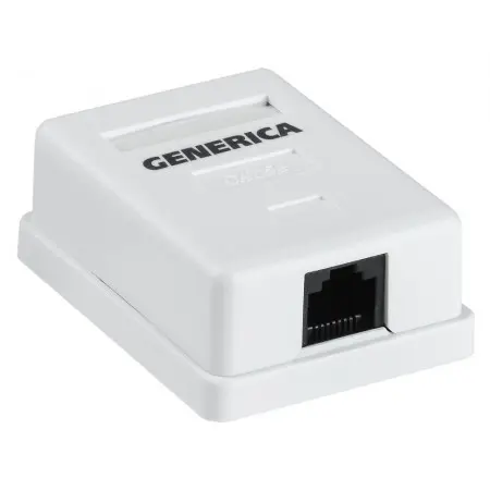Розетка ITK Generica CS2-1C5EU-12-G настенная 49.2x65.5x25.2мм RJ45 пластик белый