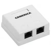 Розетка ITK Generica CS2-1C5EU-22-G настенная 62x59.6x26.5мм RJ45 пластик белый