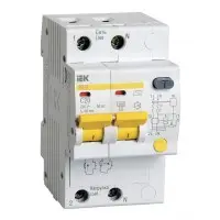 Выключатель автом. дифф. тока IEK MAD10-2-020-C-030 АД12 20A тип C 4.5kA 30мА AC 2П 230В 3мод белый (упак.:1шт)