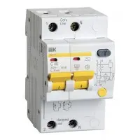Выключатель автом. дифф. тока IEK MAD10-2-040-C-030 АД12 40A тип C 4.5kA 30мА AC 2П 230В 3мод белый (упак.:1шт)