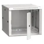 Шкаф коммутационный ITK Linea W (LWR3-09U66-GF) настенный 9U 600x600мм пер.дв.стекл 2 бок.пан. направл.под закл.гайки 90кг серый 500мм 200град. 500мм IP20 IK08 сталь