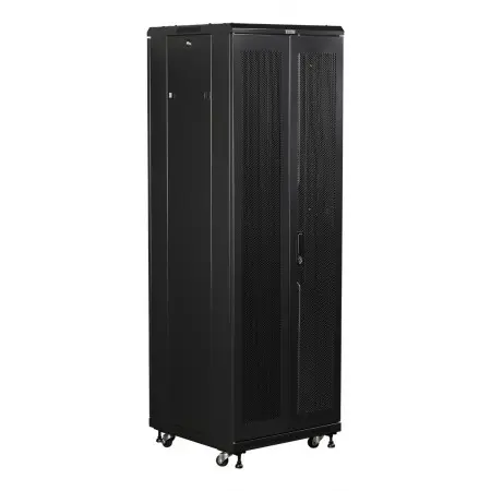 Шкаф коммутационный Lanmaster (TWT-CBB-42U-6X8-G1) напольный 42U 600x800мм пер.дв.стекл задн.дв.спл.стал.лист 2-хст. 2 бок.пан. 800кг черный IP20