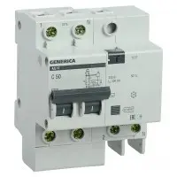 Выключатель автом. дифф. тока IEK MAD15-2-050-C-300 АД12 Generica 50A тип C 4.5kA 300мА AC 2П 230В 4мод серый (упак.:1шт)