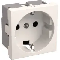 Розетка силов. IEK CKK-40D-RSZB2-K01-K одинар. DIN - рейка зазем. штор. IP20 белый (упак.:1шт)