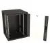 Шкаф коммутационный Hyperline (TWB-0645-GP-RAL9004) настенный 6U 600x450мм пер.дв.стекл 60кг черный 367мм IP20 сталь