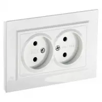 Розетка силов. IEK Brite РС12-2-БрБ BR-R20-10-K01-F 2розет. двойн. скрыт. IP20 белый (упак.:1шт)