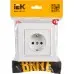 Розетка силов. IEK Brite РСР14-1-0-БрБ BR-R14-16-K01-F одинар. скрыт. зазем. штор. IP20 белый (упак.:1шт)