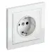 Розетка силов. IEK Brite РСР14-1-0-БрБ BR-R14-16-K01-F одинар. скрыт. зазем. штор. IP20 белый (упак.:1шт)